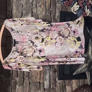 Liz McCoy Floral Silky Top sz 3X